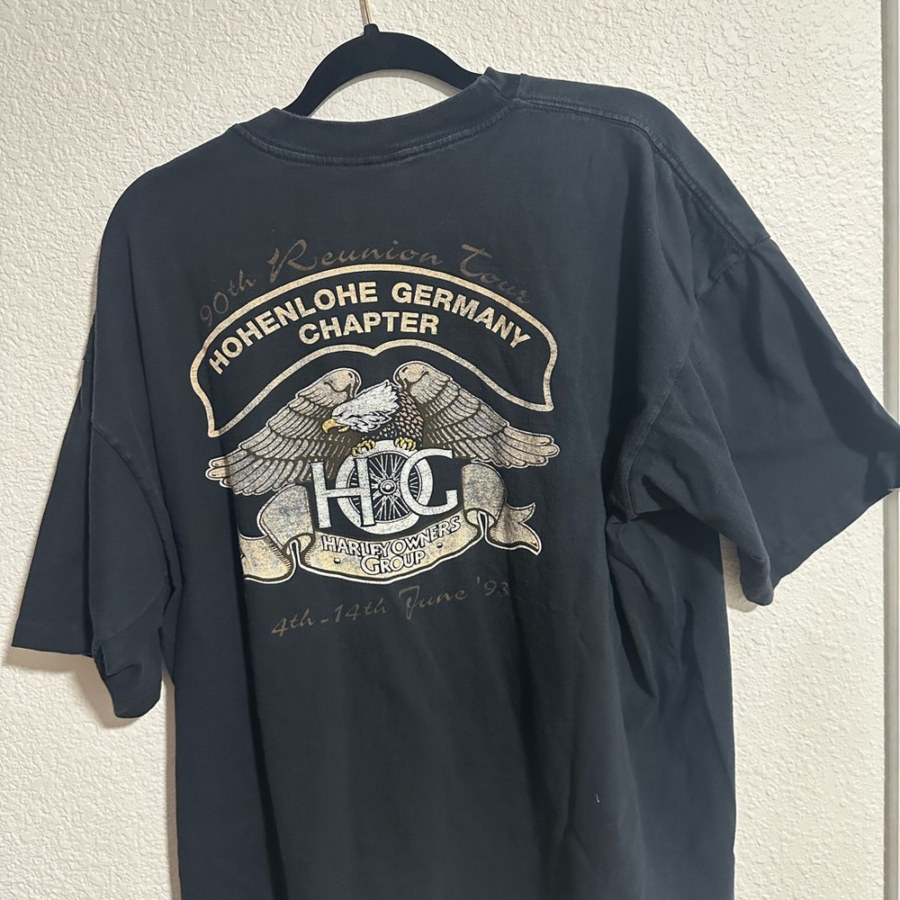 Vintage 90s Harley Davidson Tshirt H.O.G Germany 1993, XXL, Faded, Cotton - Picture 4 of 5